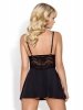 Obsessive koszulka nocna 810-BAB-1 babydoll i stringi czarna  S/M